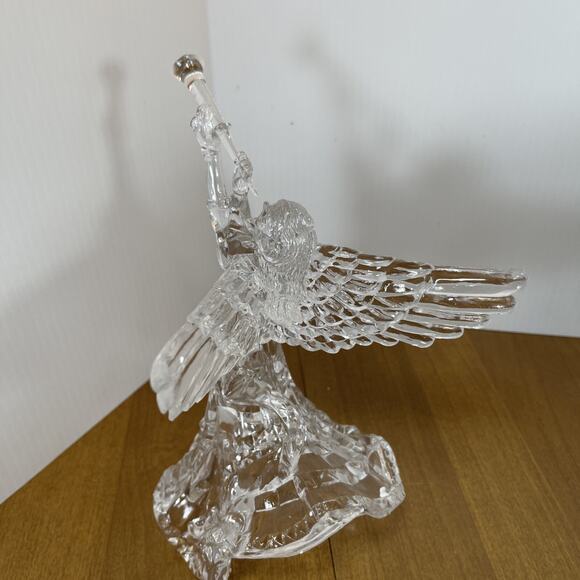 Holiday Treasures Vintage Acrylic Angel Tree Topper Clear Trumpet Table Decor - Picture 3 of 10